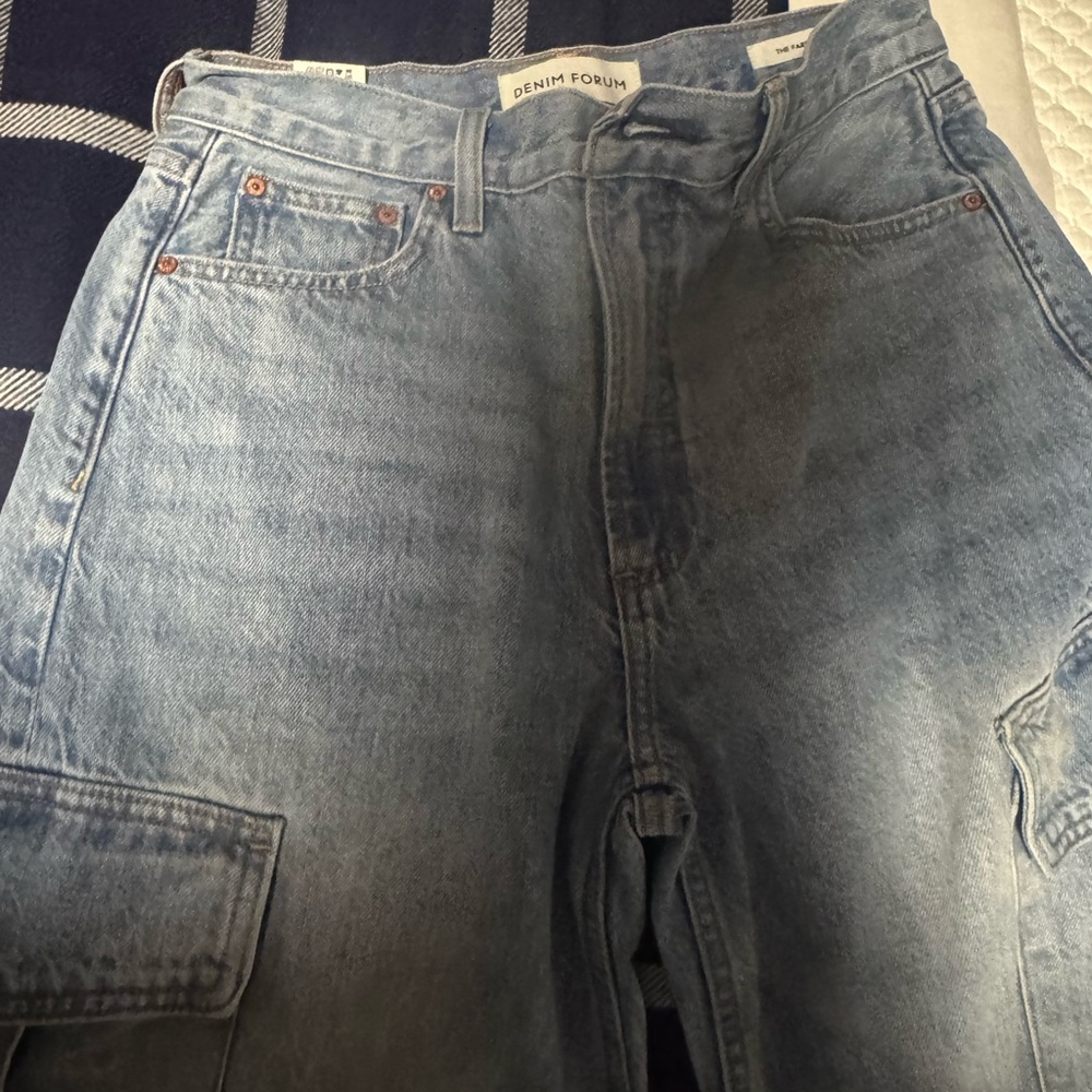 Denim Forum womens farah Relaxed Blue Jeans